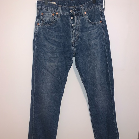 Vintage Levi's 501 Button Fly Straight Leg Medium Wash Jeans 30x32 - Picture 2 of 11